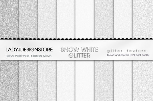 Download WHITE GLITTER Digital Papers 8 Glitter T - White glitter Collection