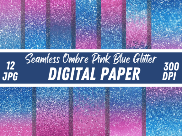 Download Holographic Ombre Pink Blue Glitter Pape - Premium Bundle